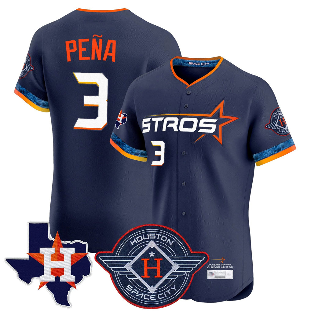 MATTH H.Astros #3 Jeremy Pe?a Player Navy City Connect Texas Patch Vapor Premier Limited Elite Home Stitched Jerseys