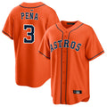 MATTH H.Astros #3 Jeremy Pe?a Player Orange Home Game Stitched Jerseys