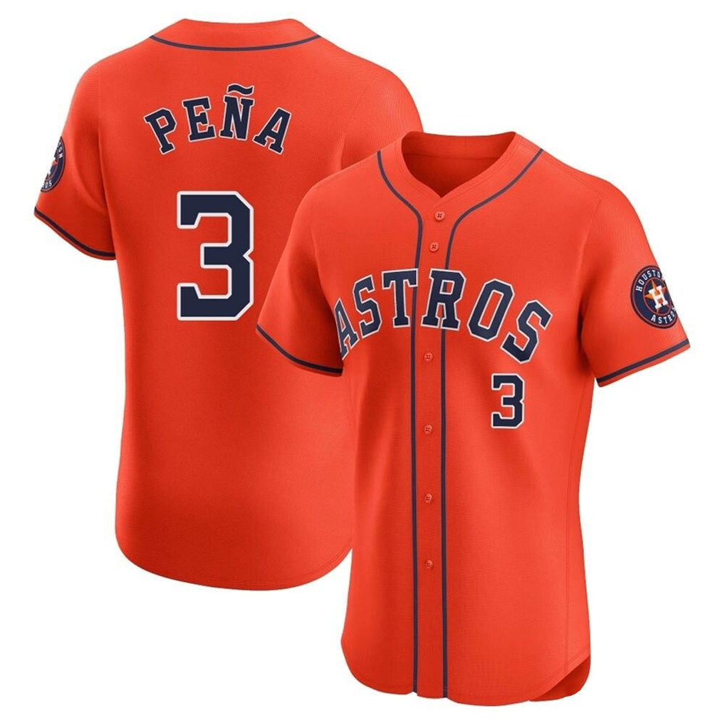MATTH H.Astros #3 Jeremy Pe?a Player Orange Home Limited Elite Stitched Jerseys