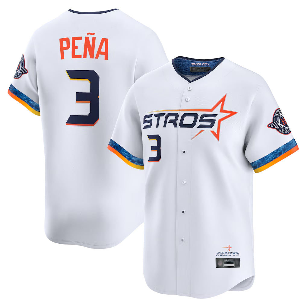 MATTH H.Astros #3 Jeremy Pe?a Player White City Connect Limited Home Stitched Jerseys