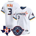 MATTH H.Astros #3 Jeremy Pe?a Player White City Connect Texas Patch Vapor Premier Limited Home Stitched Jerseys