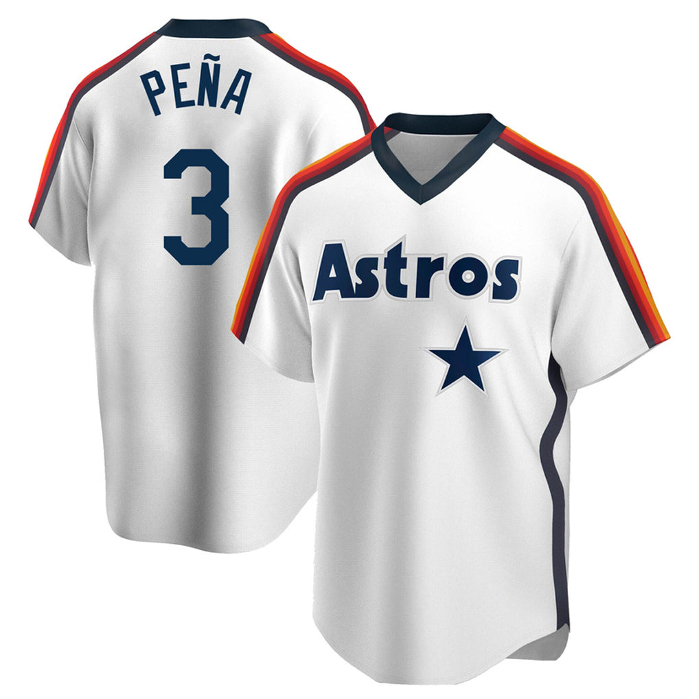 MATTH H.Astros #3 Jeremy Pe?a Player White Cooperstown Collection T-shirt Stitched Jerseys