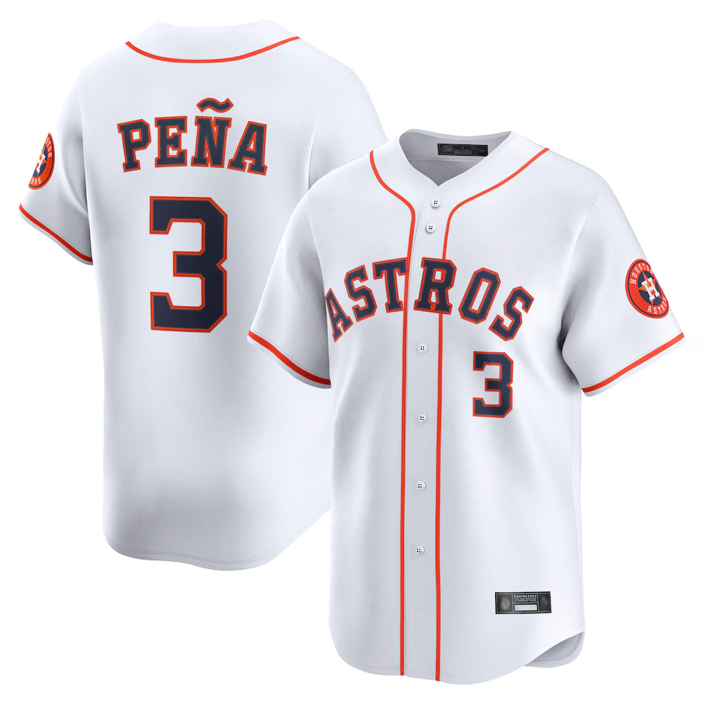 MATTH H.Astros #3 Jeremy Pe?a Player White Home Limited Stitched Jerseys