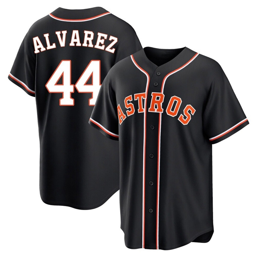 MATTH H.Astros #44 Yordan Alvarez Player Black Fashion Out Home Game Stitched Jerseys