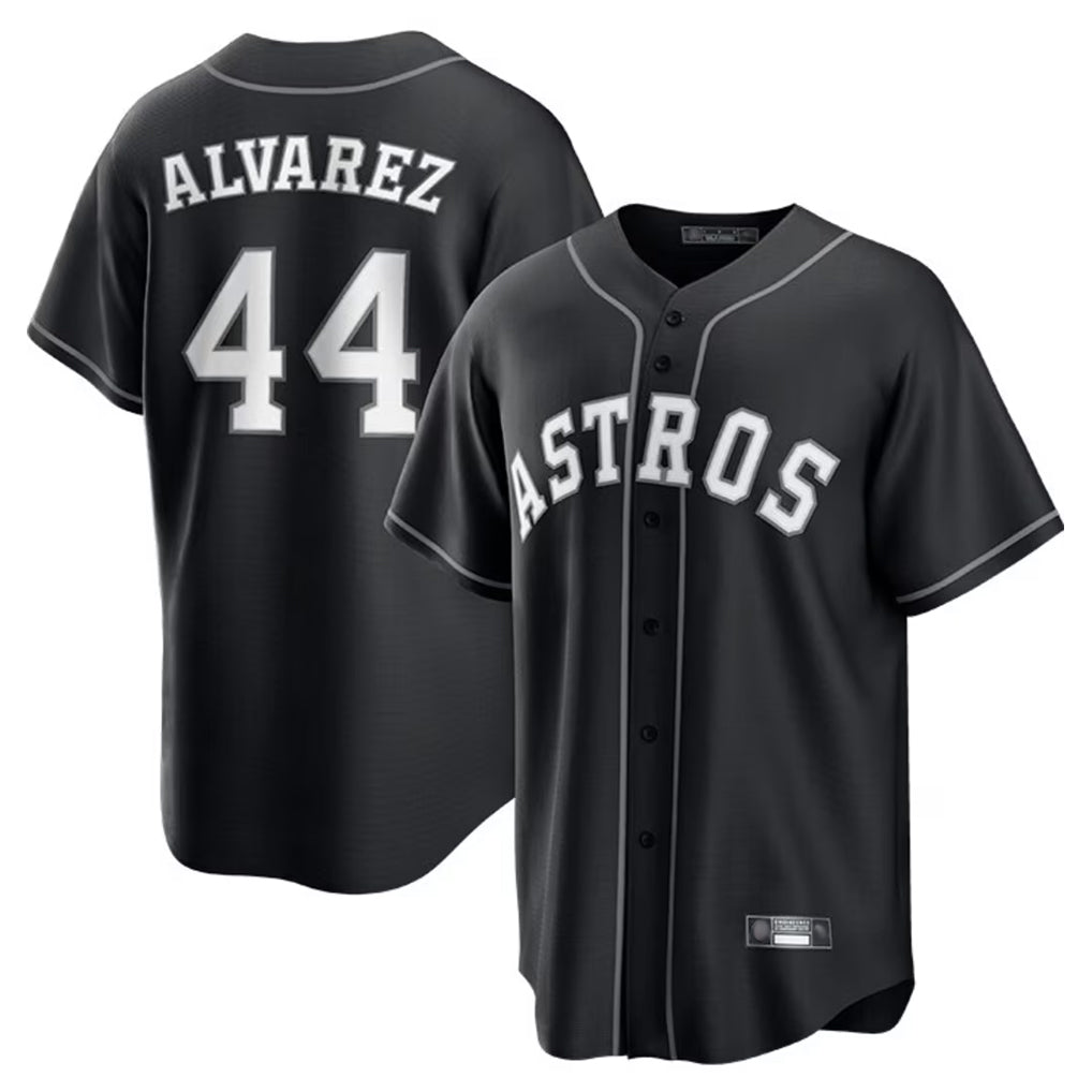 MATTH H.Astros #44 Yordan Alvarez Player Black Home Game Stitched Jerseys