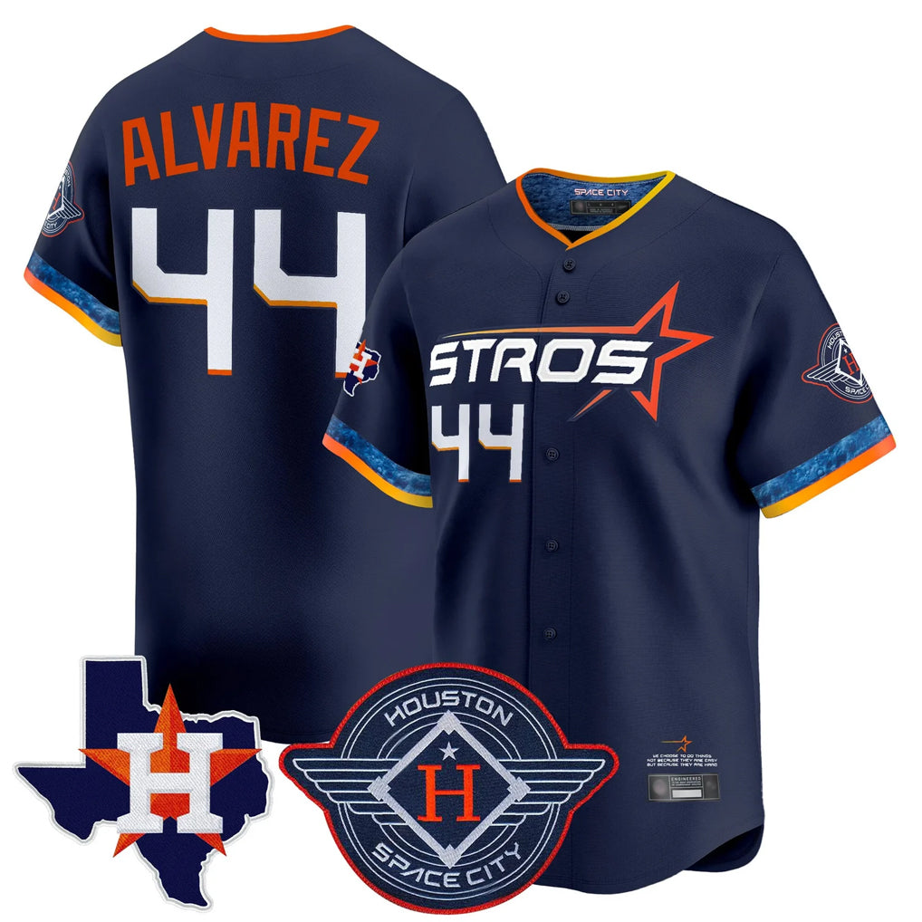 MATTH H.Astros #44 Yordan Alvarez Player Navy City Connect Texas Patch Vapor Premier Limited Home Stitched Jerseys