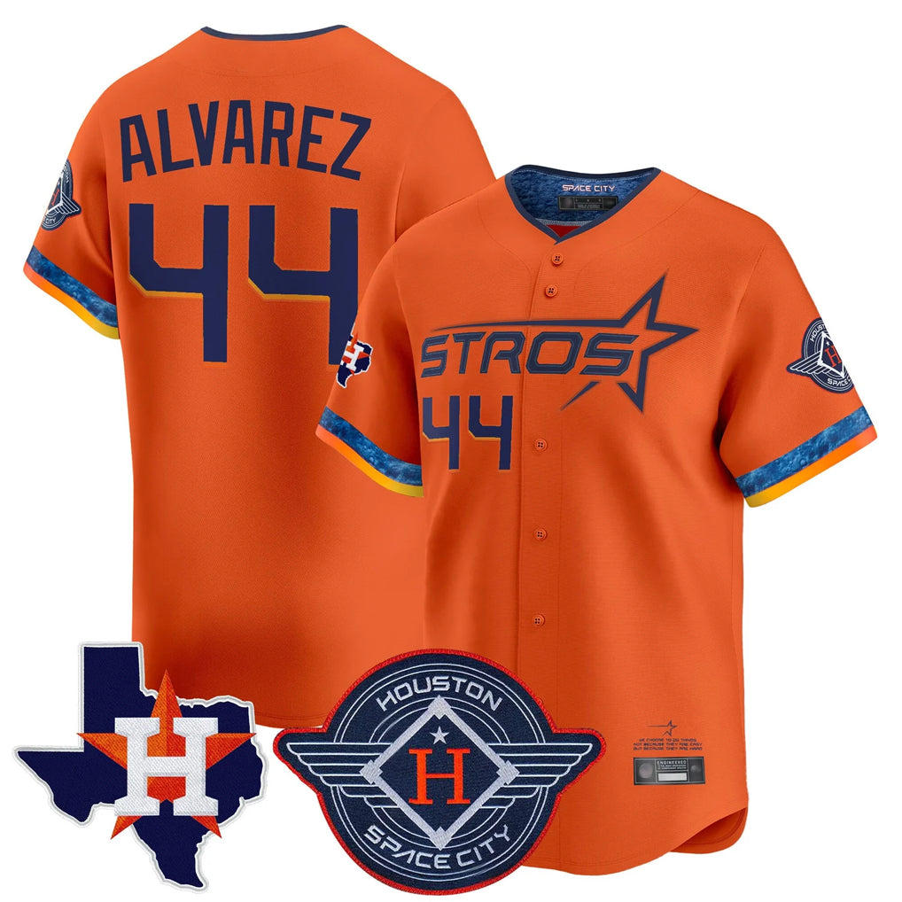 MATTH H.Astros #44 Yordan Alvarez Player Orange City Connect Texas Patch Vapor Premier Limited Home Stitched Jerseys