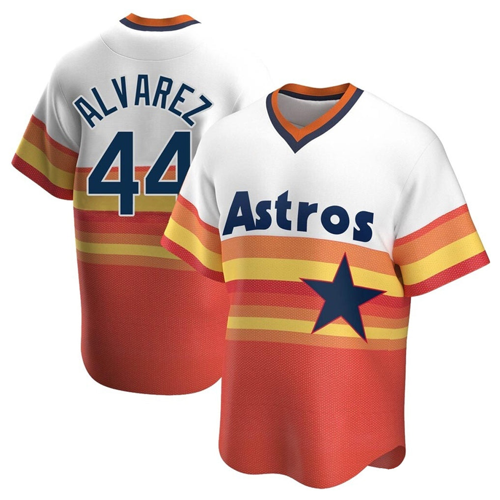 MATTH H.Astros #44 Yordan Alvarez Player Rainbow Cooperstown Collection T-shirt Stitched Jerseys