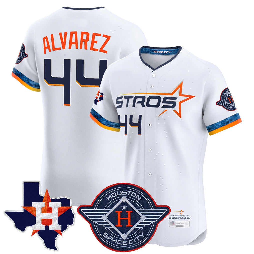 MATTH H.Astros #44 Yordan Alvarez Player White City Connect Texas Patch Vapor Premier Limited Elite Home Stitched Jerseys
