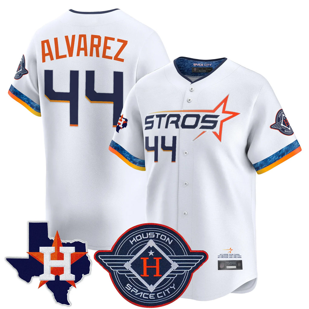 MATTH H.Astros #44 Yordan Alvarez Player White City Connect Texas Patch Vapor Premier Limited Home Stitched Jerseys