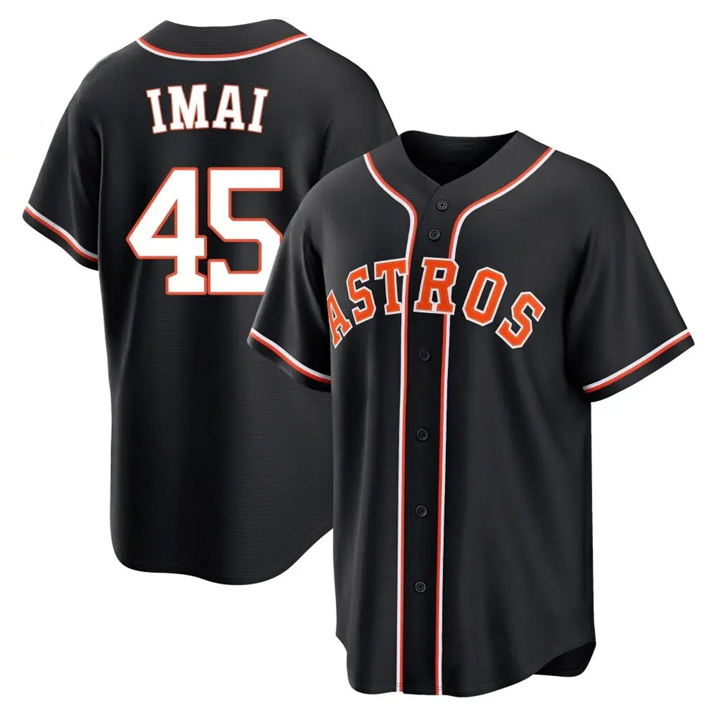 MATTH H.Astros #45 Tatsuya Imai Player Black Fashion Out Home Game Stitched Jerseys