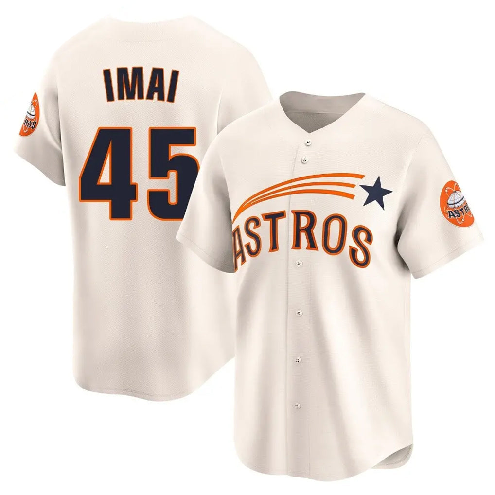 MATTH H.Astros #45 Tatsuya Imai Player Cream Throwback Cooperstown Collection Limited Stitched Jerseys