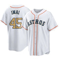 MATTH H.Astros #45 Tatsuya Imai Player Gold Collection Game Home Stitched Jerseys
