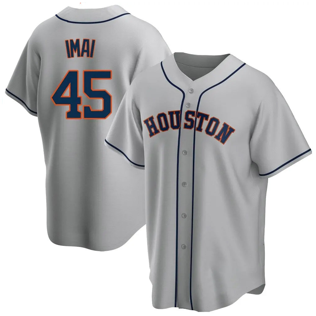 MATTH H.Astros #45 Tatsuya Imai Player Gray Home Game Stitched Jerseys