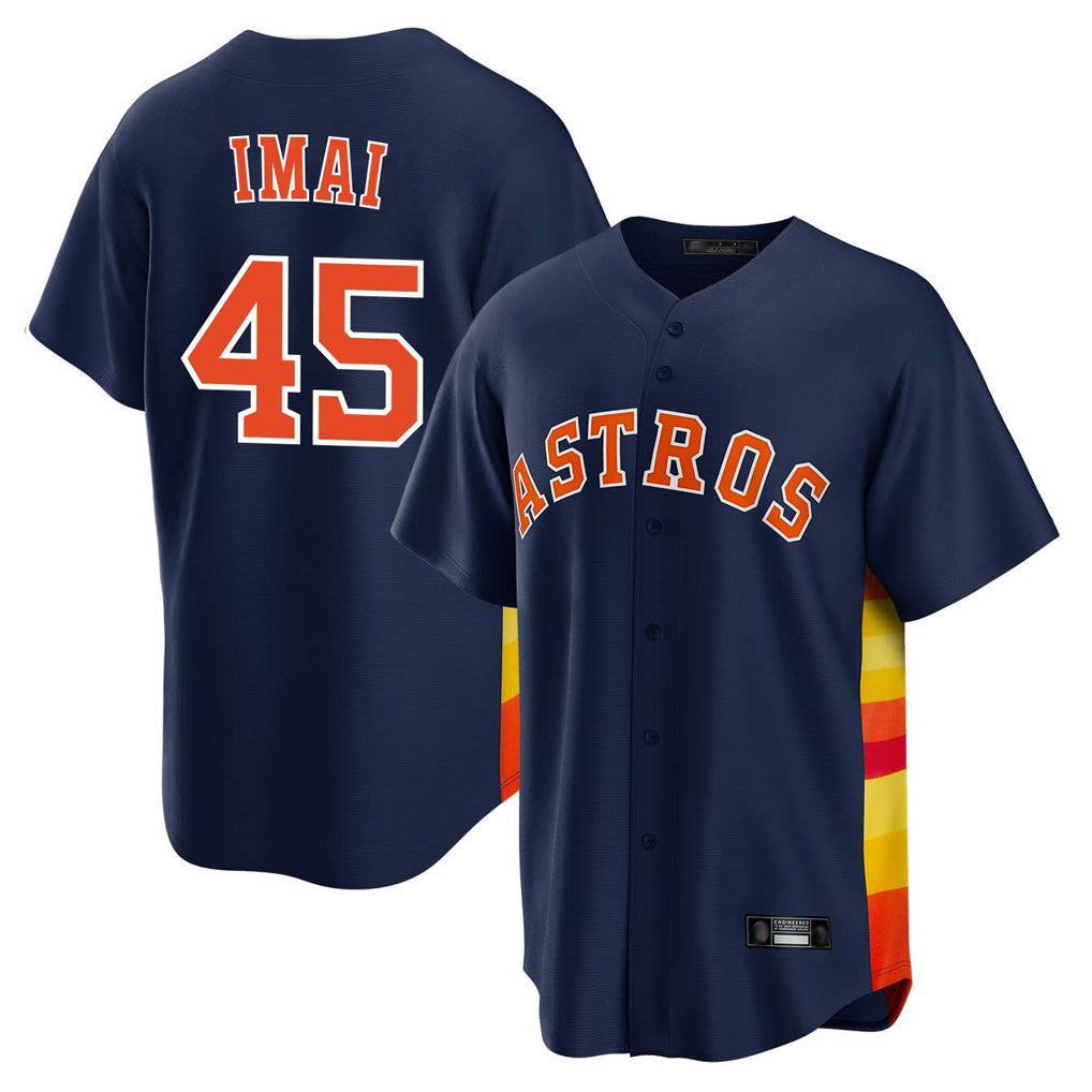 MATTH H.Astros #45 Tatsuya Imai Player Navy Home Game Stitched Jerseys
