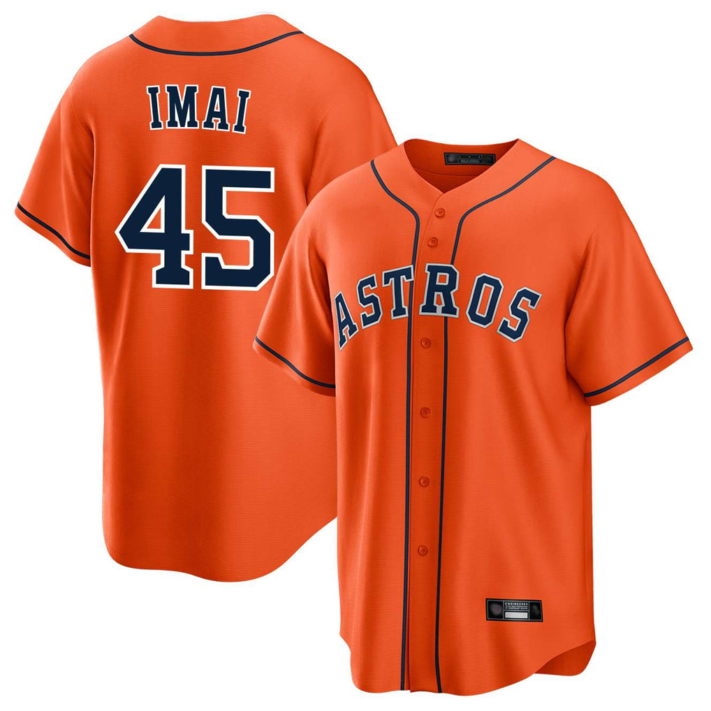 MATTH H.Astros #45 Tatsuya Imai Player Orange Home Game Stitched Jerseys