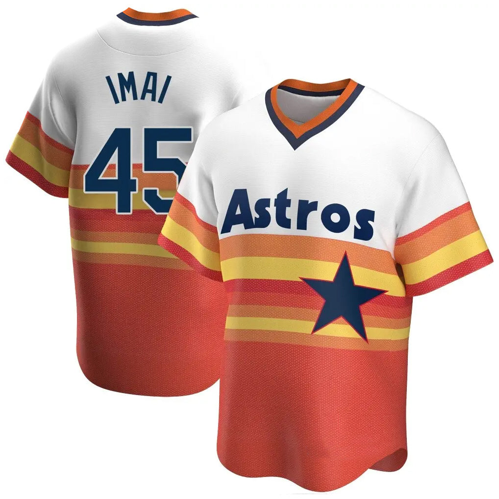 MATTH H.Astros #45 Tatsuya Imai Player Rainbow Cooperstown Collection T-shirt Stitched Jerseys