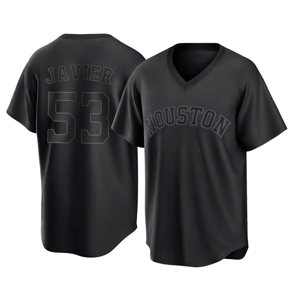 MATTH H.Astros #53 Cristian Javier Player Black Fashion T-shirt Home Game Stitched Jerseys