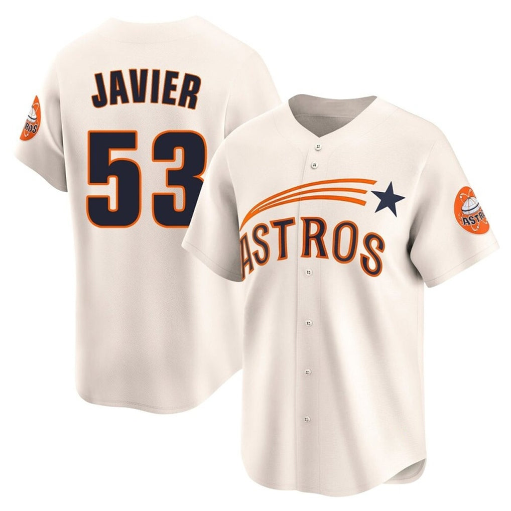 MATTH H.Astros #53 Cristian Javier Player Cream Throwback Cooperstown Collection Limited Stitched Jerseys