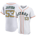 MATTH H.Astros #53 Cristian Javier Player Gold Collection Limited Elite Home Stitched Jerseys