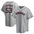 MATTH H.Astros #53 Cristian Javier Player Gray Home Game Stitched Jerseys