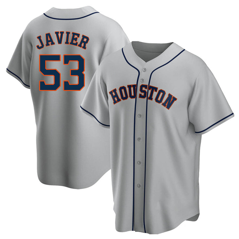 MATTH H.Astros #53 Cristian Javier Player Gray Home Game Stitched Jerseys