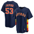 MATTH H.Astros #53 Cristian Javier Player Navy Home Game Stitched Jerseys