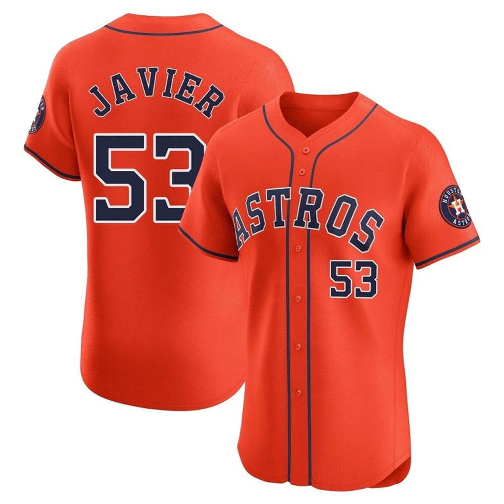 MATTH H.Astros #53 Cristian Javier Player Orange Home Limited Elite Stitched Jerseys