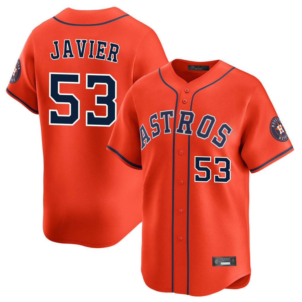 MATTH H.Astros #53 Cristian Javier Player Orange Home Limited Stitched Jerseys