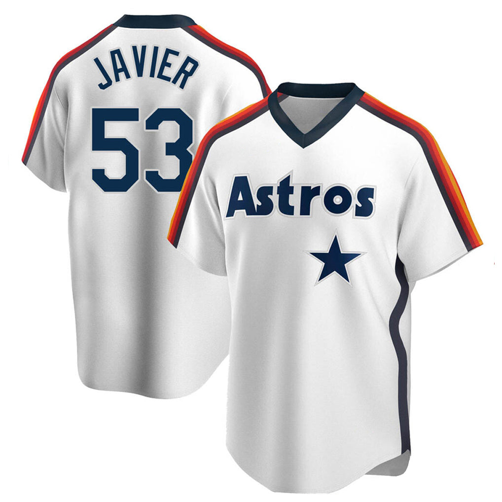 MATTH H.Astros #53 Cristian Javier Player White Cooperstown Collection T-shirt Stitched Jerseys