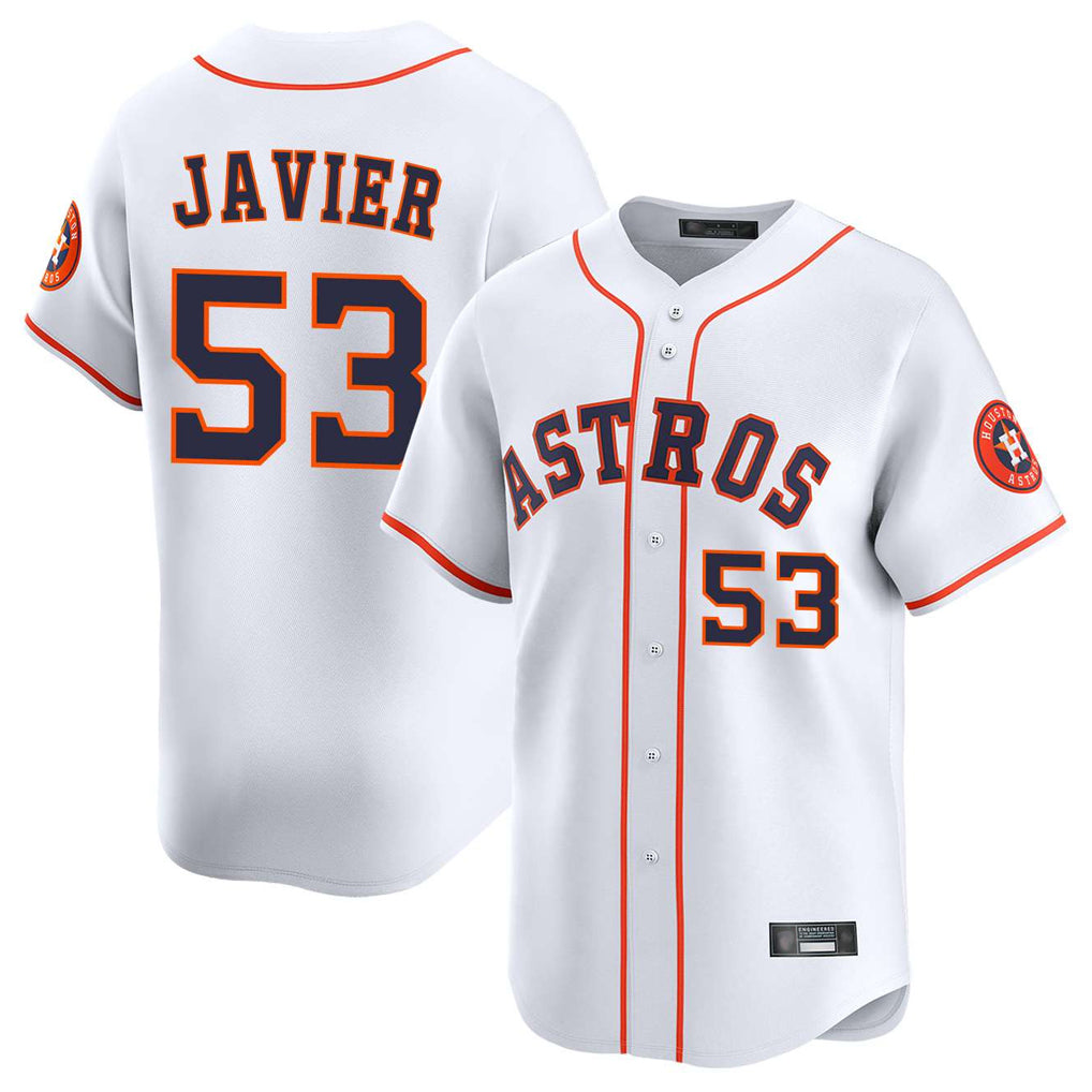 MATTH H.Astros #53 Cristian Javier Player White Home Limited Stitched Jerseys