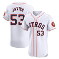 MATTH H.Astros #53 Cristian Javier Player White Limited Elite Home Stitched Jerseys
