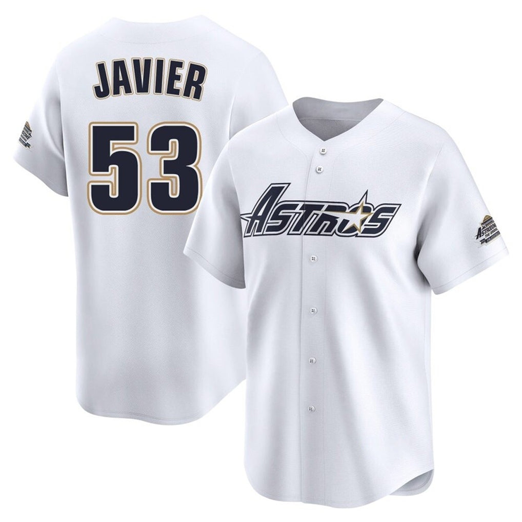 MATTH H.Astros #53 Cristian Javier Player White Throwback Cooperstown Collection Limited Stitched Jerseys