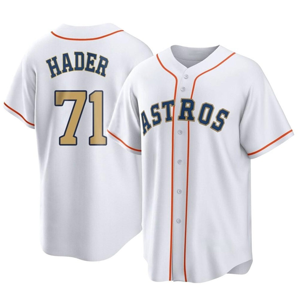 MATTH H.Astros #71 Josh Hader Player Gold Collection Game Home Stitched Jerseys