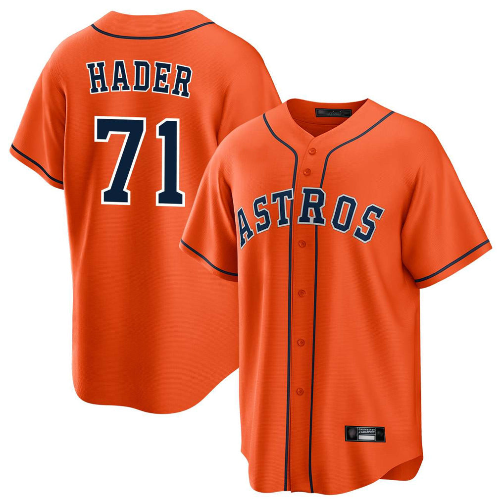 MATTH H.Astros #71 Josh Hader Player Orange Home Game Stitched Jerseys
