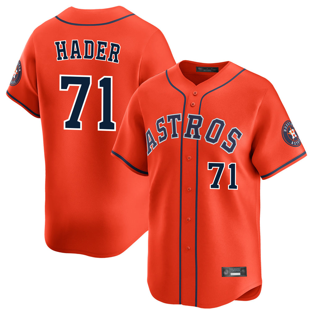MATTH H.Astros #71 Josh Hader Player Orange Home Limited Stitched Jerseys