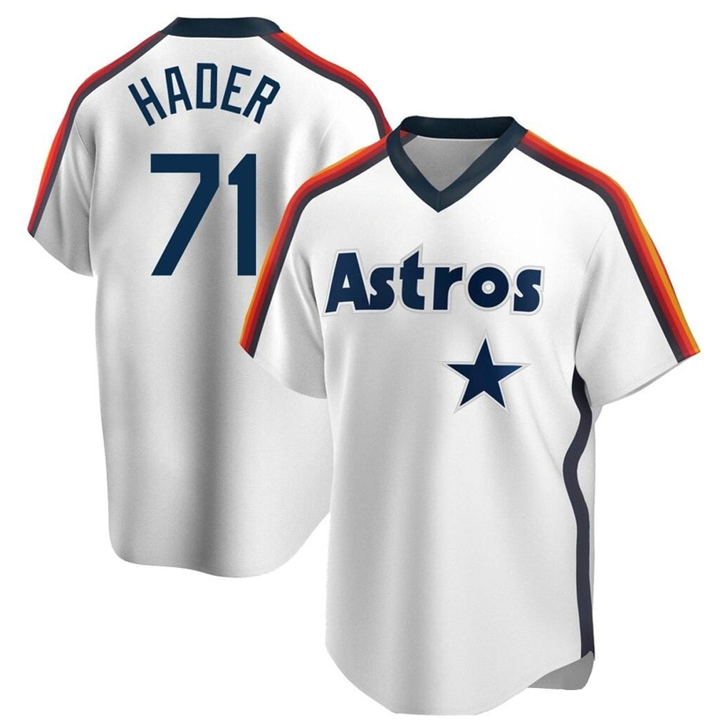 MATTH H.Astros #71 Josh Hader Player White Cooperstown Collection T-shirt Stitched Jerseys