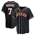 MATTH H.Astros #7 Craig Biggio Player Black Fashion Out Home Game Stitched Jerseys
