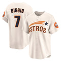 MATTH H.Astros #7 Craig Biggio Player Cream Throwback Cooperstown Collection Limited Stitched Jerseys