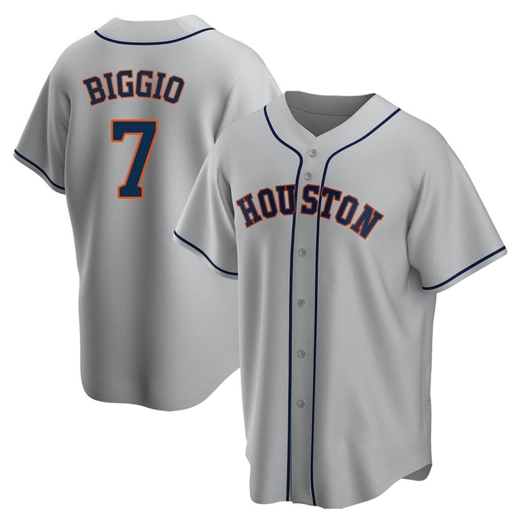 MATTH H.Astros #7 Craig Biggio Player Gray Home Game Stitched Jerseys