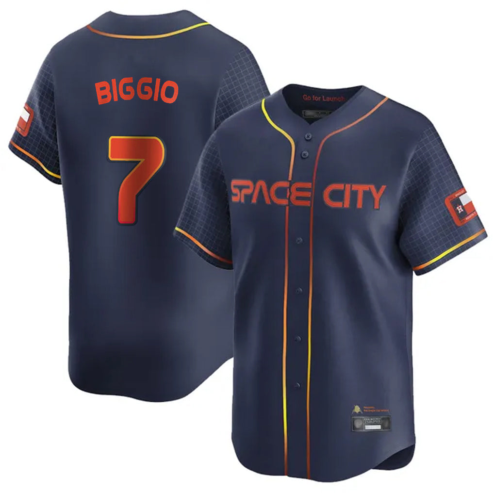 MATTH H.Astros #7 Craig Biggio Player Navy City Connect Home Limited Stitched Jerseys