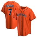 MATTH H.Astros #7 Craig Biggio Player Orange Home Game Stitched Jerseys