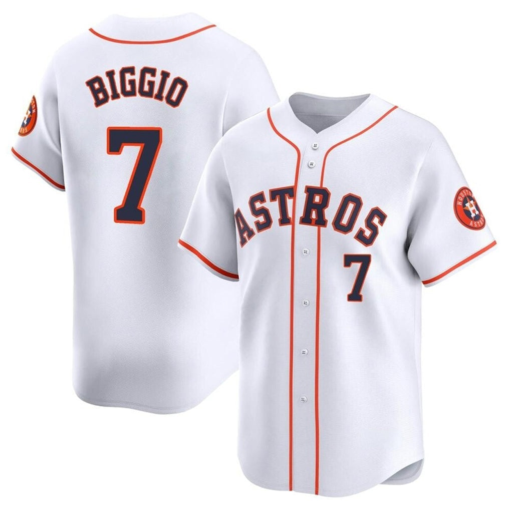 MATTH H.Astros #7 Craig Biggio Player White Home Limited Stitched Jerseys