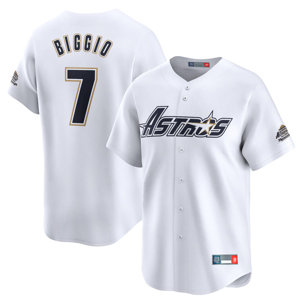 MATTH H.Astros #7 Craig Biggio Player White Throwback Cooperstown Collection Limited Stitched Jerseys