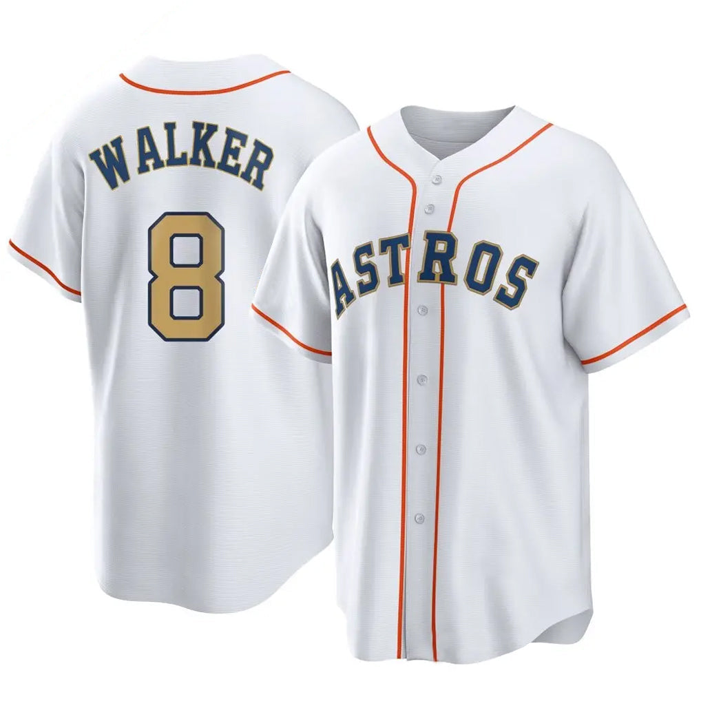 MATTH H.Astros #8 Christian Walker Player Gold Collection Game Home Stitched Jerseys