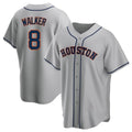 MATTH H.Astros #8 Christian Walker Player Gray Home Game Stitched Jerseys