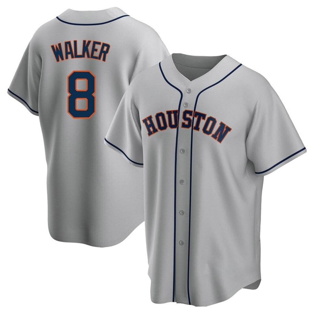 MATTH H.Astros #8 Christian Walker Player Gray Home Game Stitched Jerseys