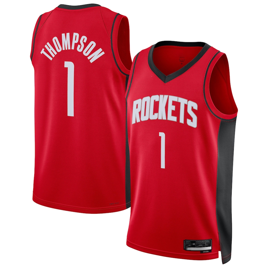 MATTH H.Rockets #1 Amen Thompson Red Swingman Player Stitched Jerseys-Icon Edition