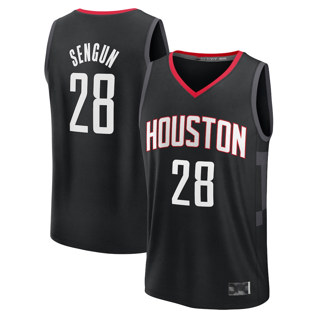 MATTH H.Rockets #28 Alperen Sengun Black Fast Break Replica Player Stitched Jerseys-Statement Edition
