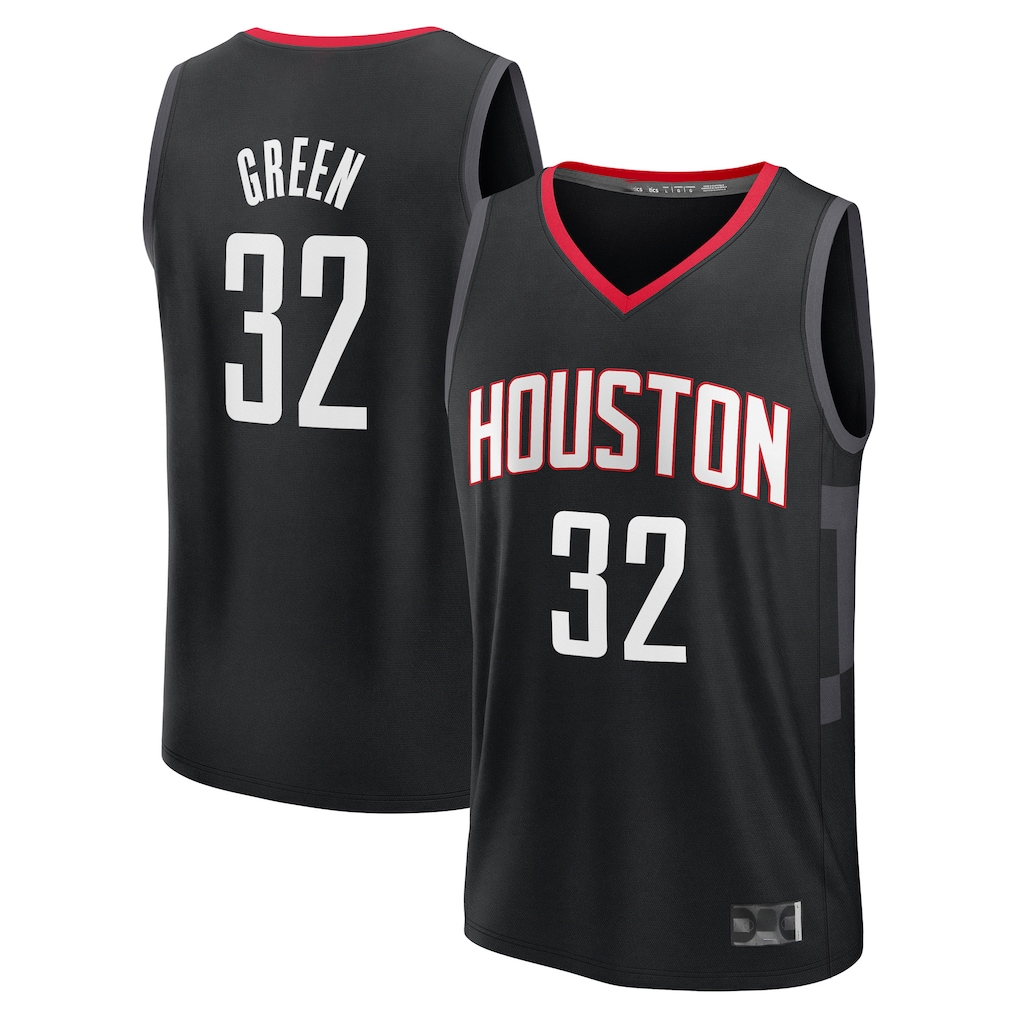 MATTH H.Rockets #32 Jeff Green Black Fast Break Replica Player Stitched Jerseys-Statement Edition